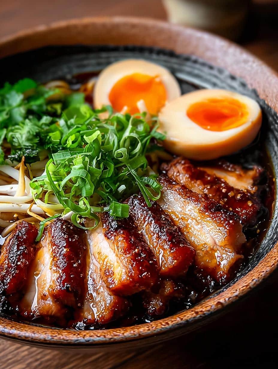 Deliciously braised Chicken Chashu Try Right, perfectly sliced and ready to serve, showcasing its tender texture and rich color.