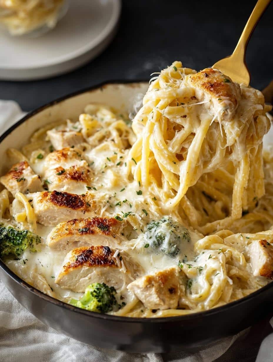 Creamy Chicken Alfredo with Store-Bought Sauce in 40 Minutes - Creamy Chicken Alfredo with - main visual representation