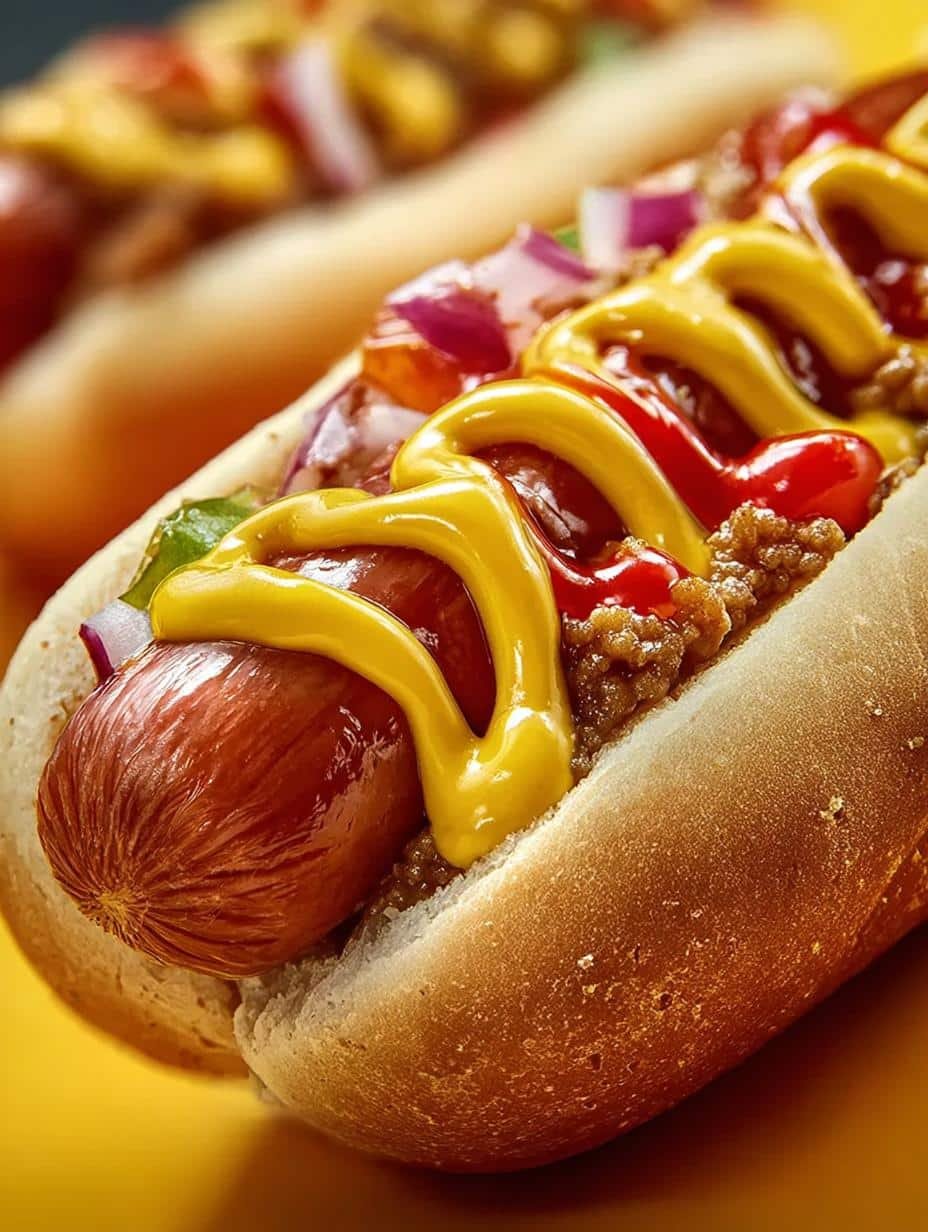 The Best Hot Dog Recipe for Ultimate Summer Enjoyment - Hot Dog - main visual representation of a perfectly grilled hot dog with classic toppings