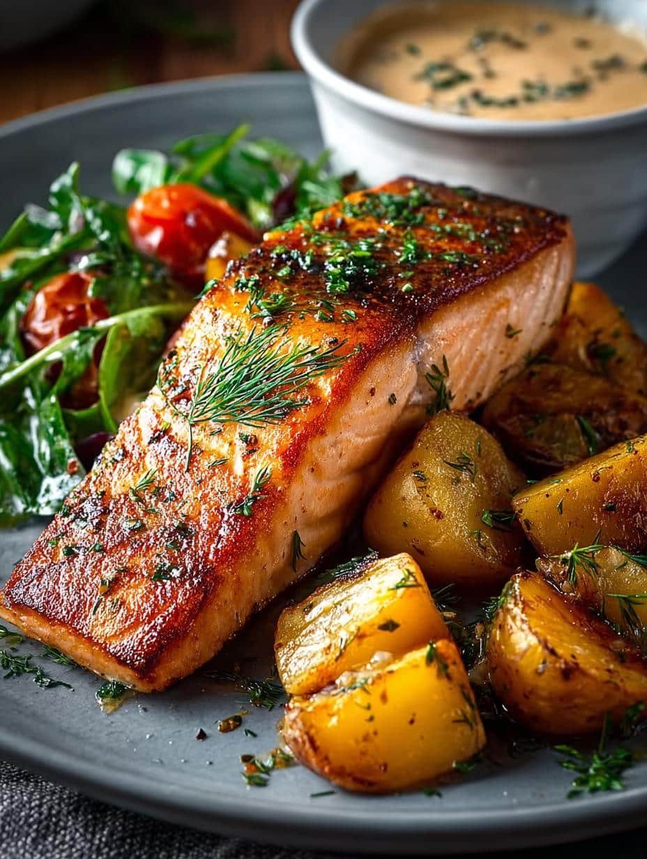 Seared Salmon with Roasted