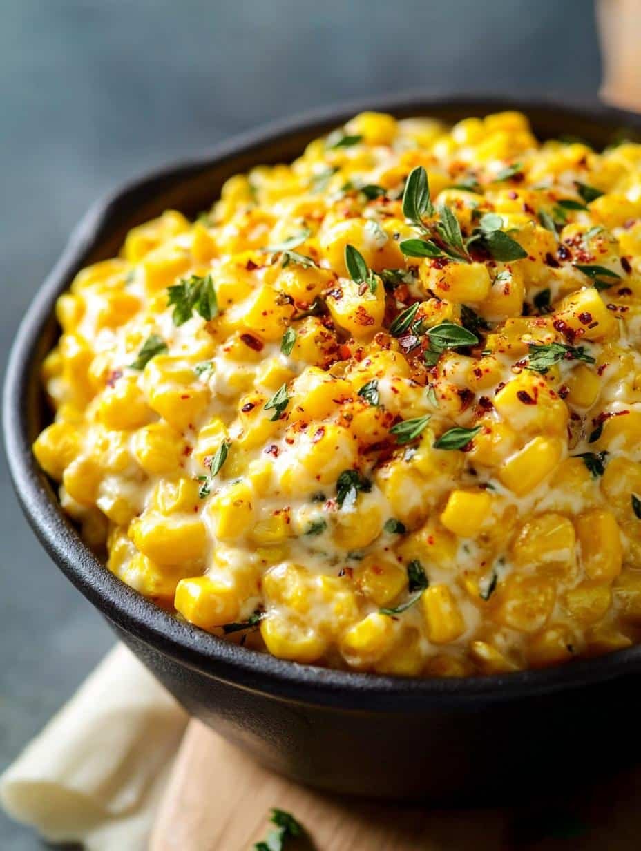 Close-up of Slow Cooker Creamed Corn in a slow cooker, showing its rich, creamy texture