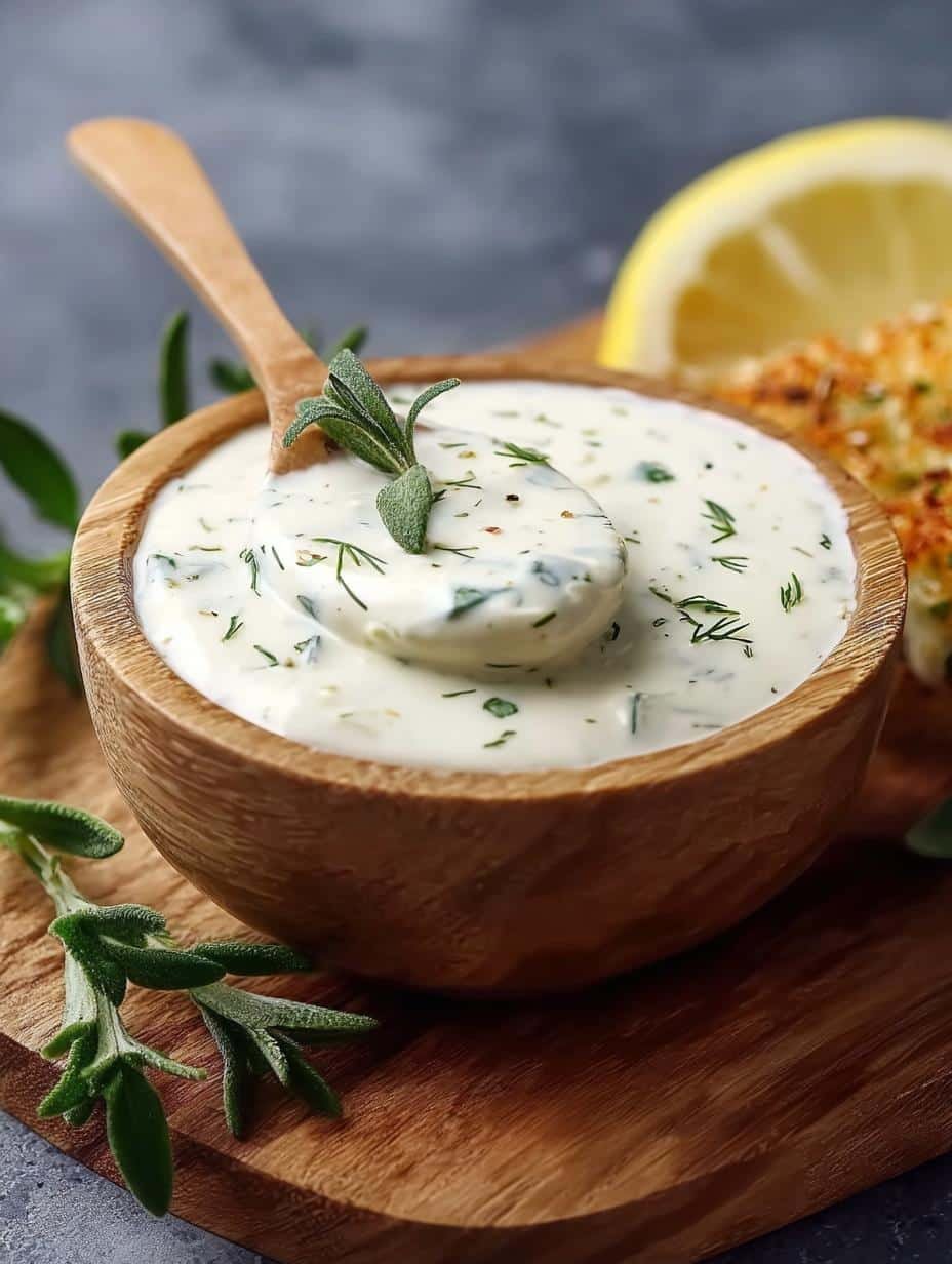 Creamy homemade Tartar Sauce in a white bowl with fresh dill garnish, perfect for seafood