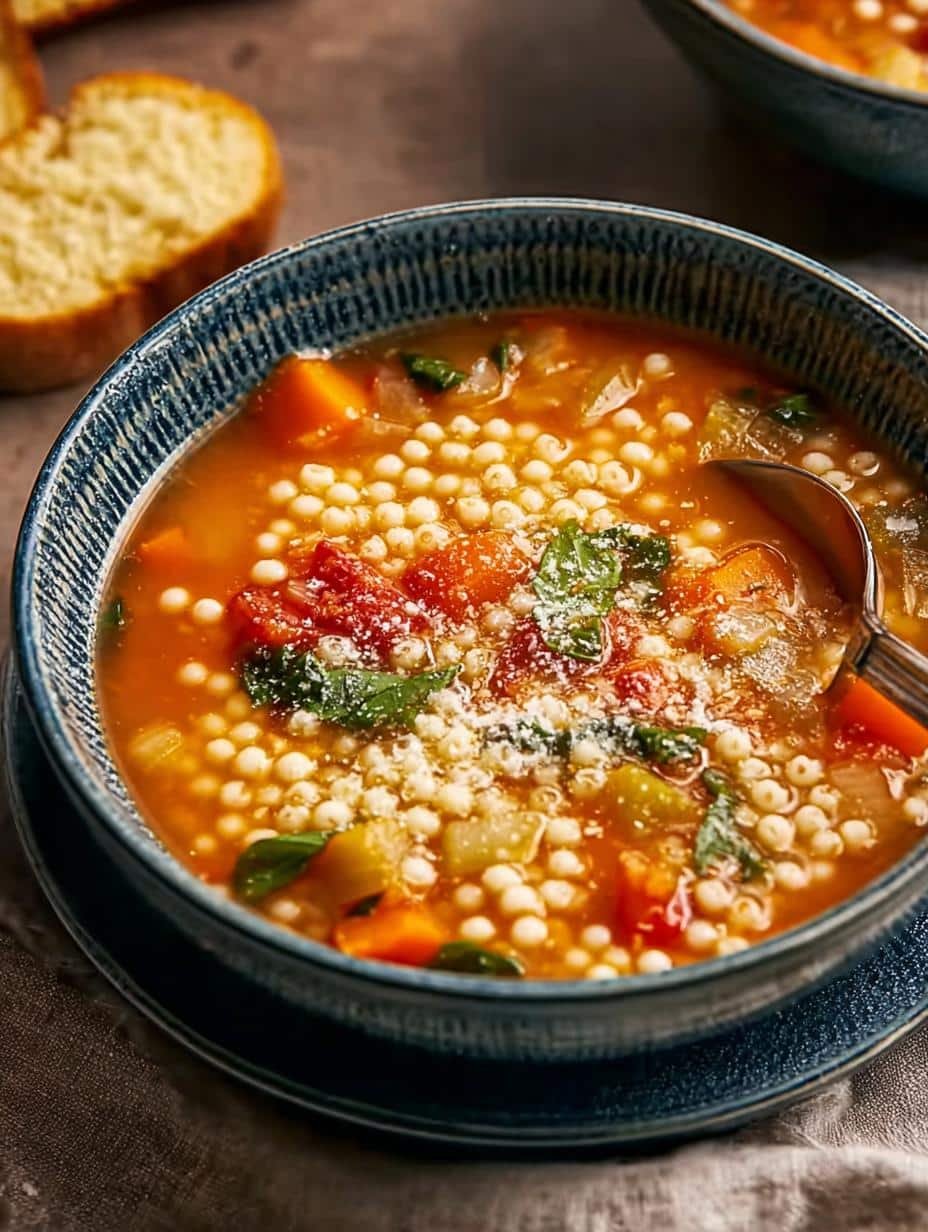 Traditional Italian Pastina Soup: 5 Comforting Recipes - A close-up of Traditional Italian Pastina Soup garnished with fresh parsley and Parmesan cheese.