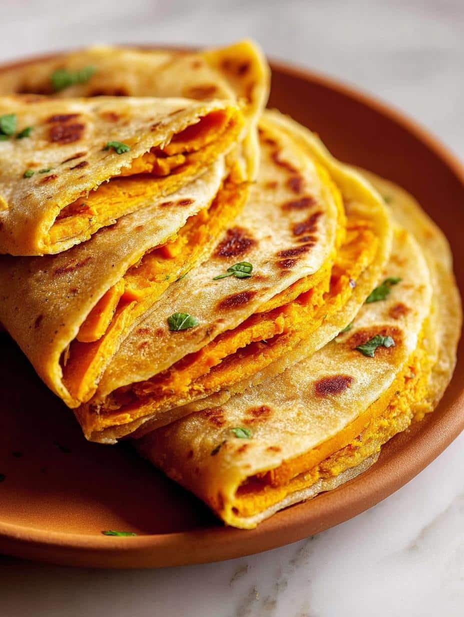 Close-up of a Two Ingredient Sweet Potato Tortilla being cooked in a skillet, showing golden brown spots