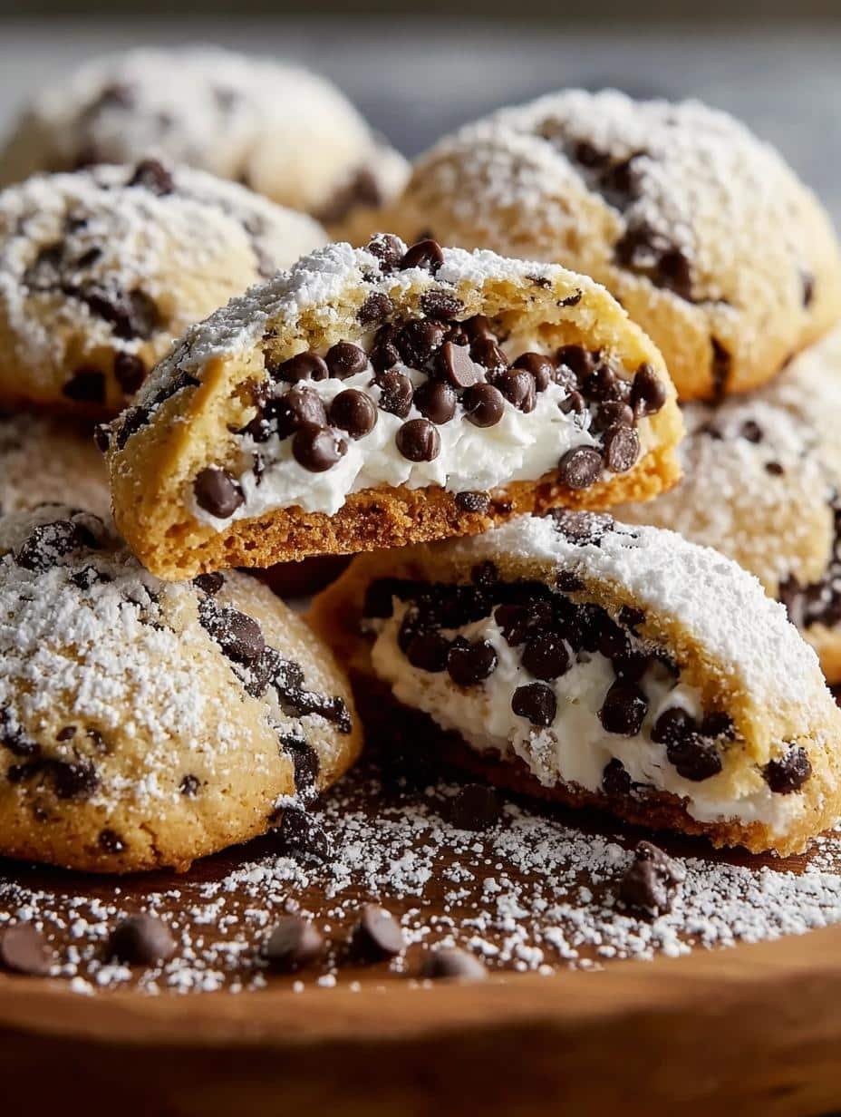 Irresistible Cannoli Cookies dusted with powdered sugar on a cooling rack, ready to be enjoyed