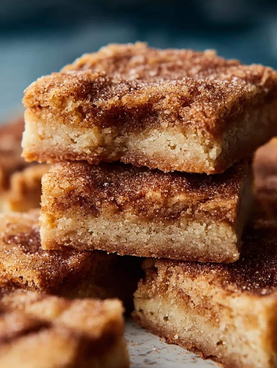 Deliciously baked Cinnamon Sugar Blondies with a crackly cinnamon sugar crust, perfect for a sweet treat