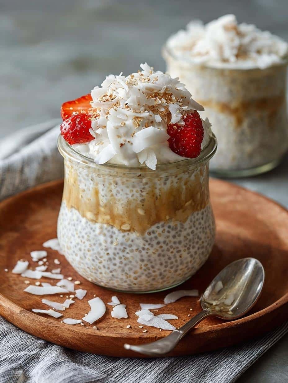 Delicious Coconut Overnight Oats for a Tropical Twist - main visual representation of creamy oats with coconut flakes