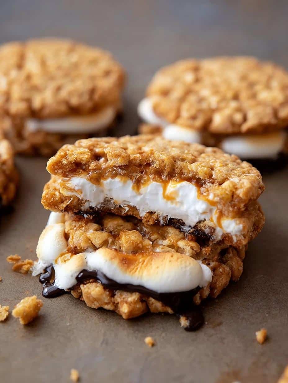 Costco Marshmallow Crispy Cookies: 7 Irresistible Treats - additional detail of a cookie with melted marshmallows