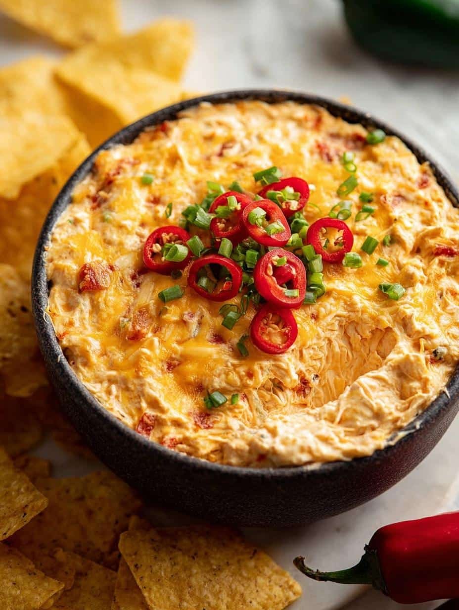 Crockpot Queso Chicken Dip