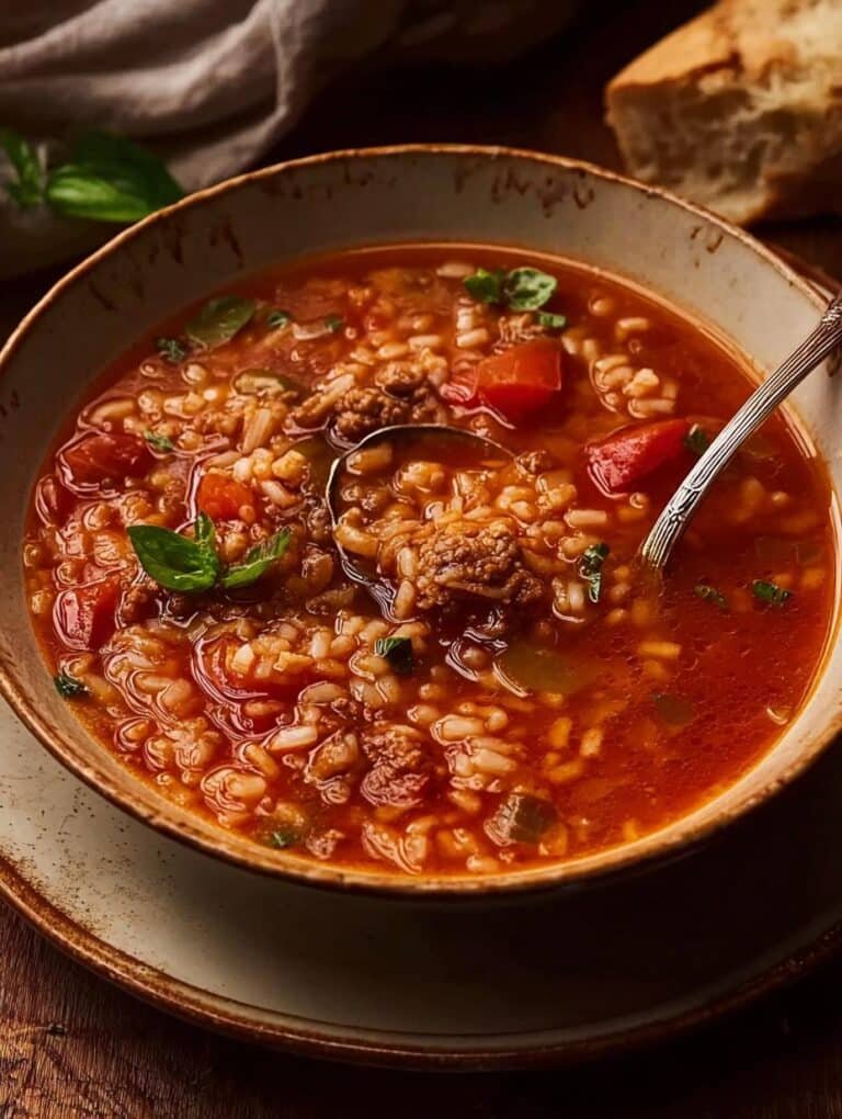 Hearty Tomato Rice Soup