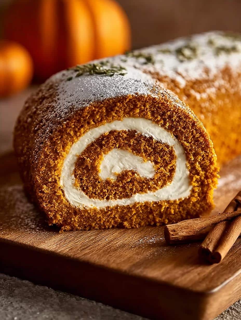 Classic Pumpkin Roll with Creamy Filling Delight - Pumpkin Roll with Creamy - main visual representation