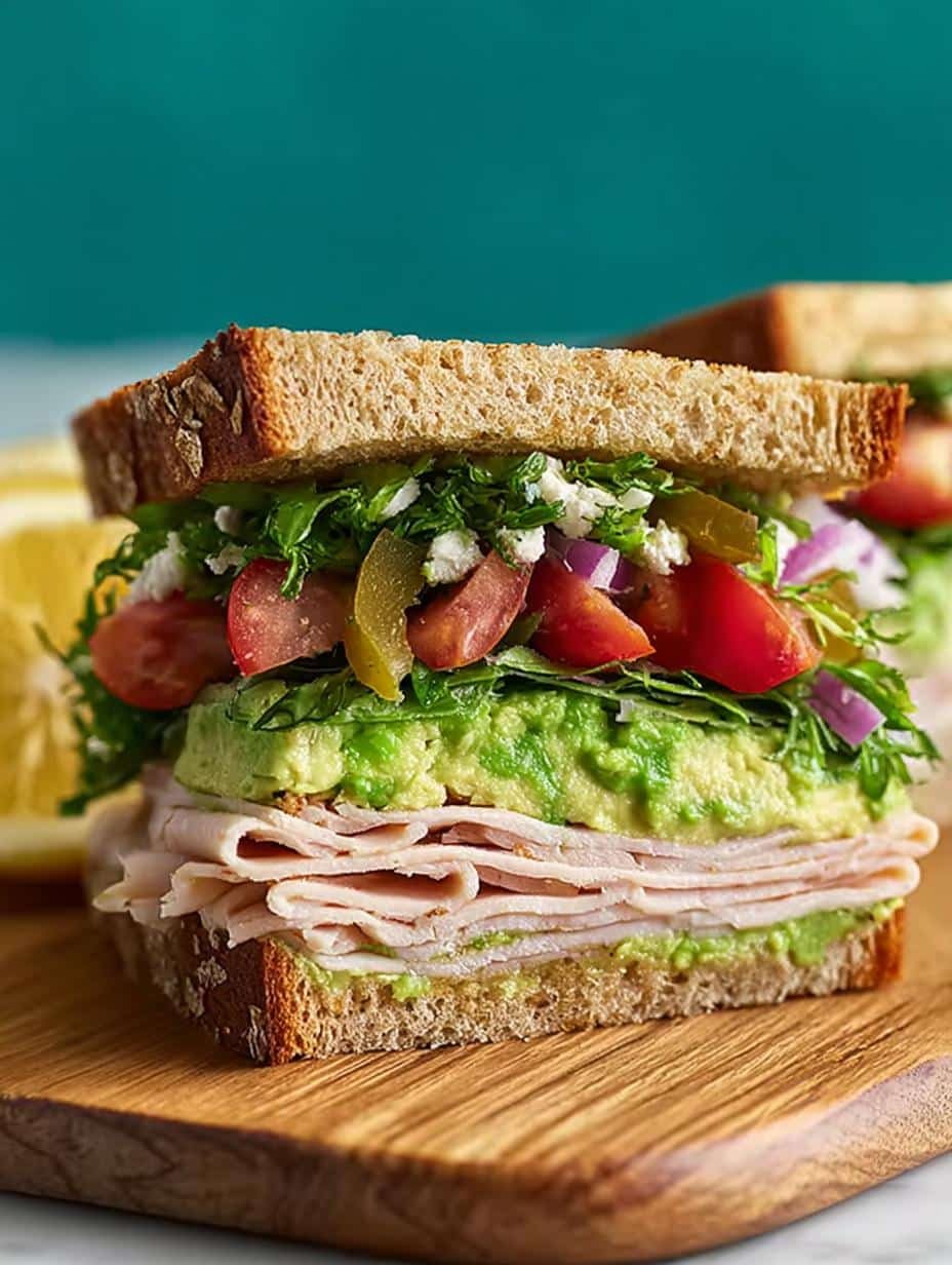 Turkey Avocado Sandwich Incredible: 6 Steps to Flavor Bliss - close-up of a freshly made turkey avocado sandwich