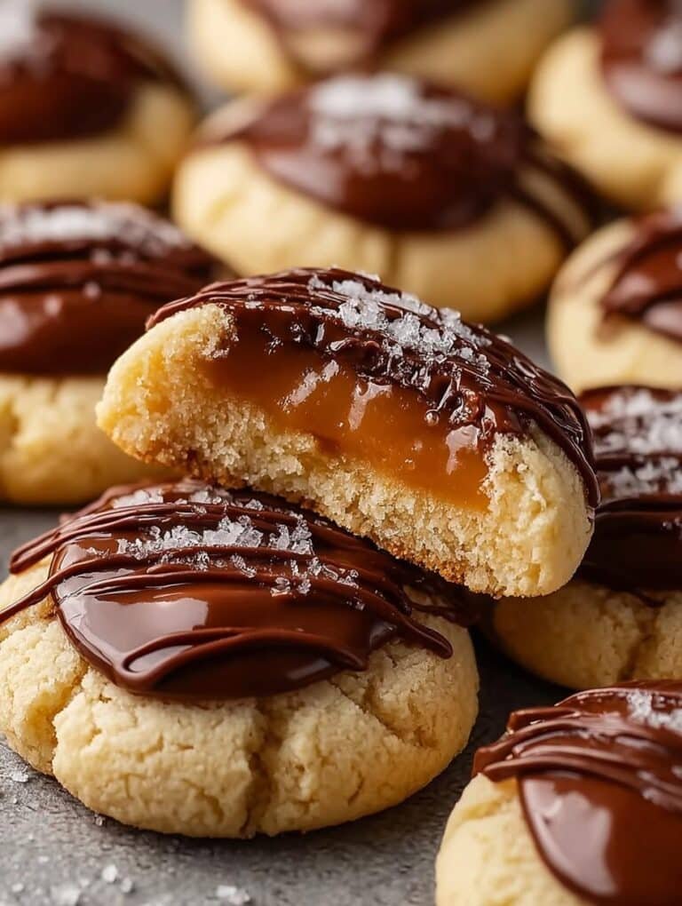Twix Thumbprint Cookies