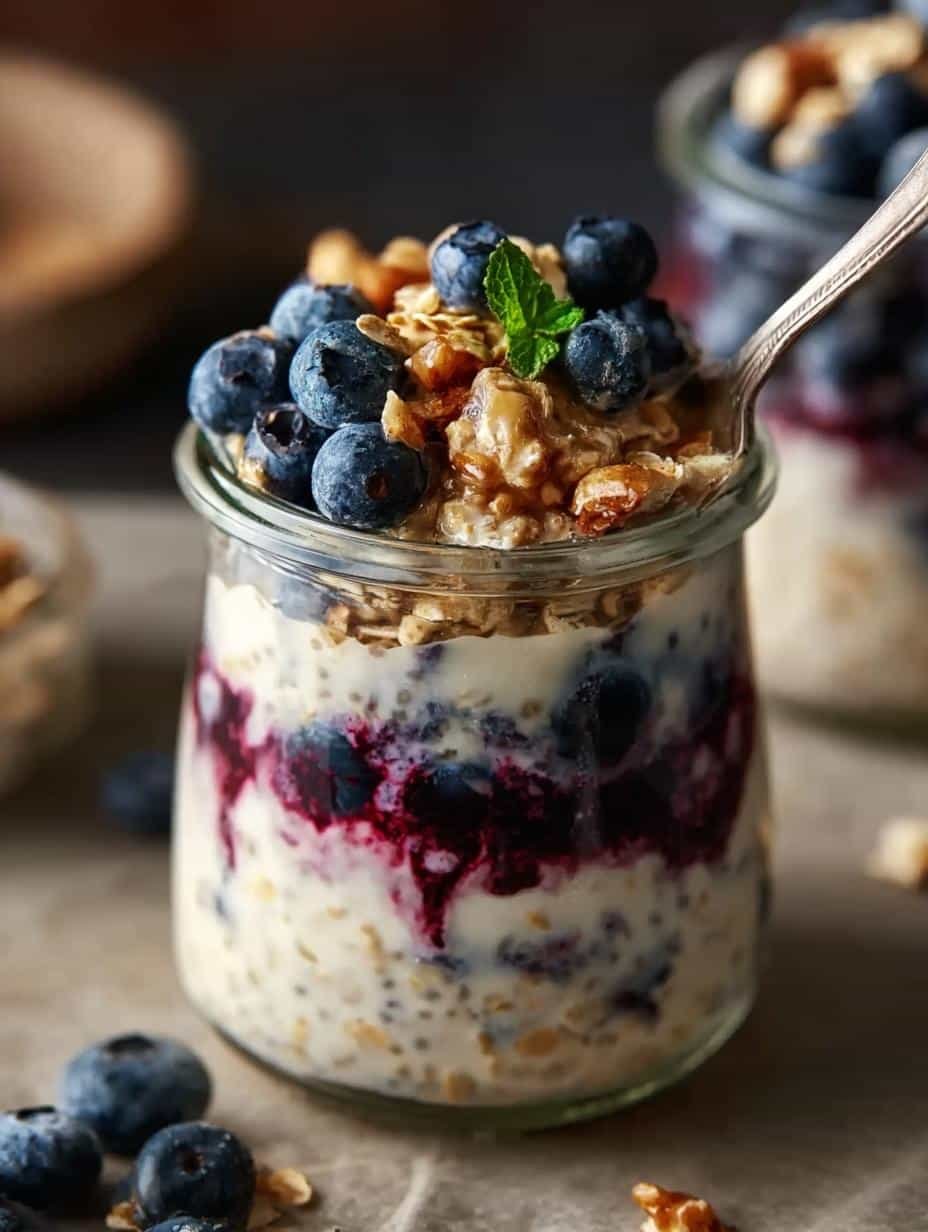 Blueberry Overnight Oats with Yogurt: 5-Minute Healthy Delight - Blueberry Overnight Oats with - main visual representation