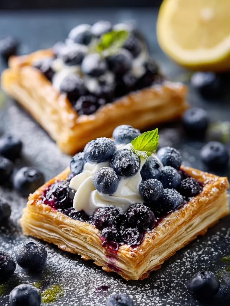 Blueberry Puff Pastry Tarts