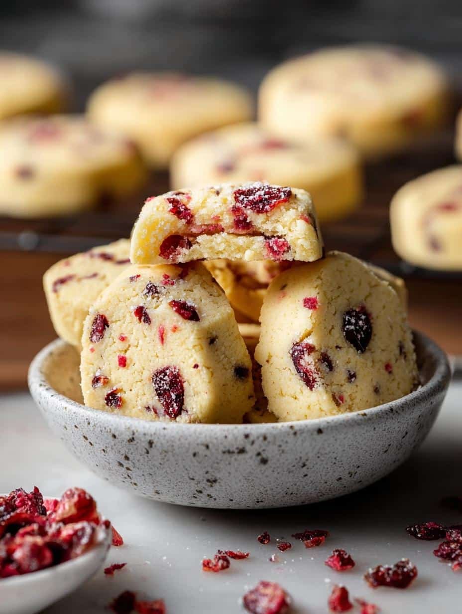 Citrus Cranberry Shortbread Cookies