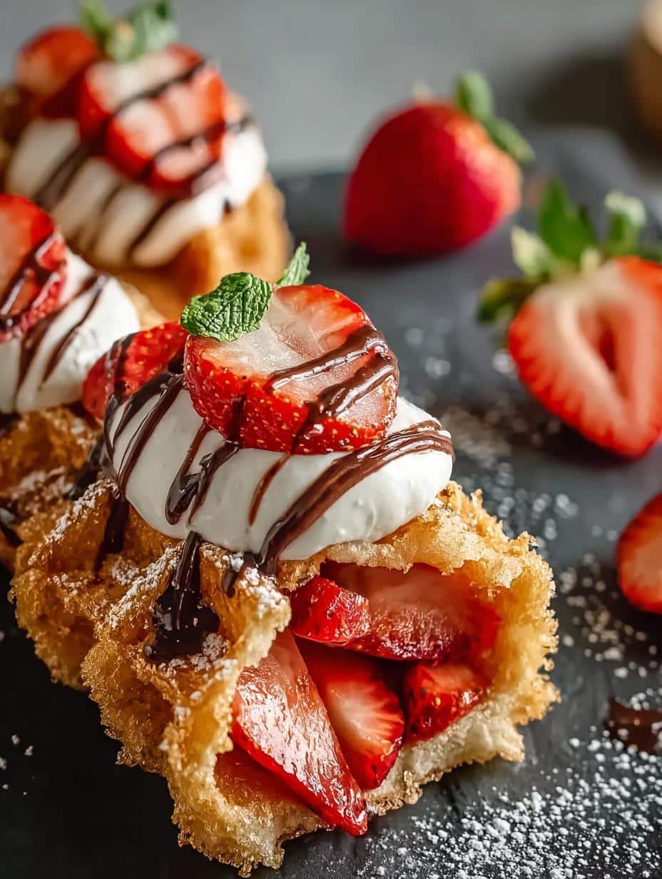 Delicious Croffle Recipe: 10-Minute Croissant Waffles - main visual representation of golden-brown croffles with powdered sugar