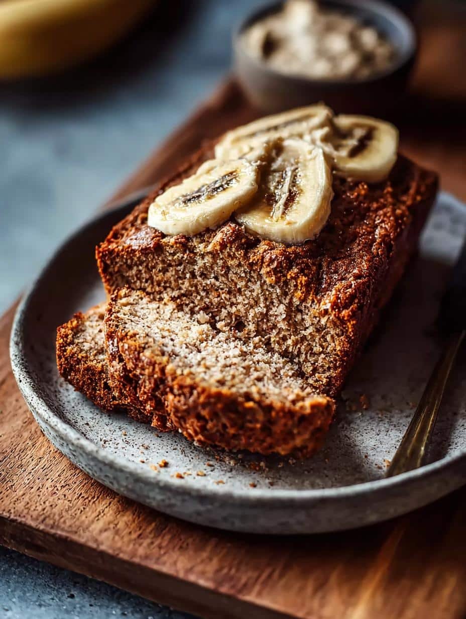 Irresistible Banana Bread with Espresso Mascarpone Bliss - a perfectly baked loaf of banana bread with a creamy espresso mascarpone topping, ready to be served