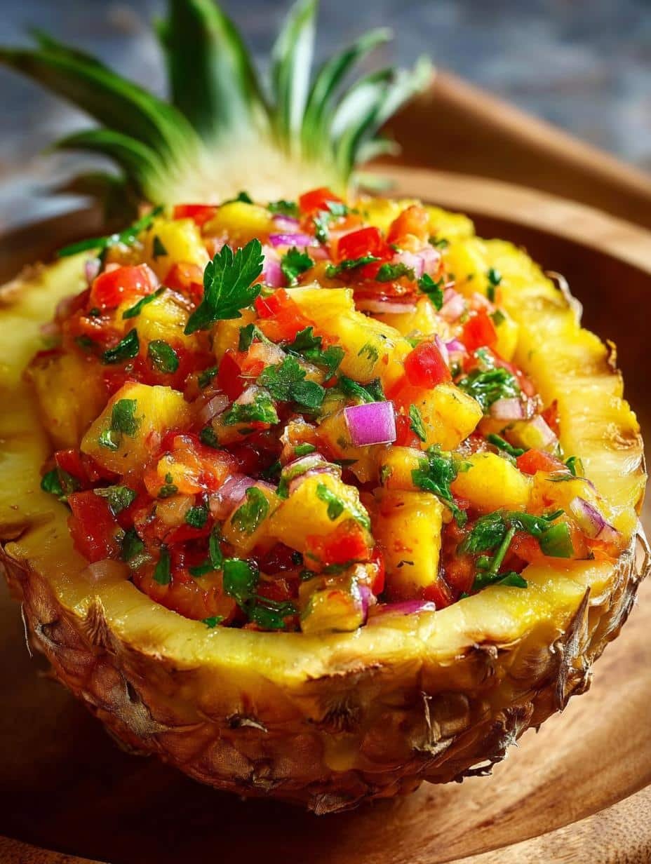Pineapple Salsa Pineapple Bowl