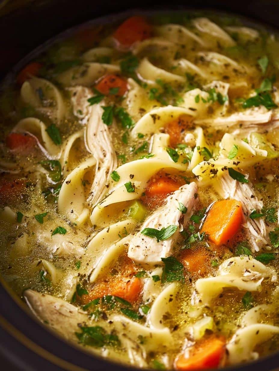 Slow Cooker Chicken Noodle: 8 Hours to Comforting Bliss - Slow Cooker Chicken Noodle - additional detail