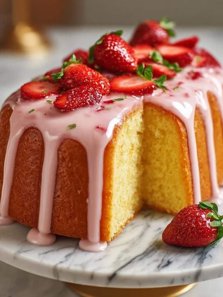 Strawberry Pound Cake with