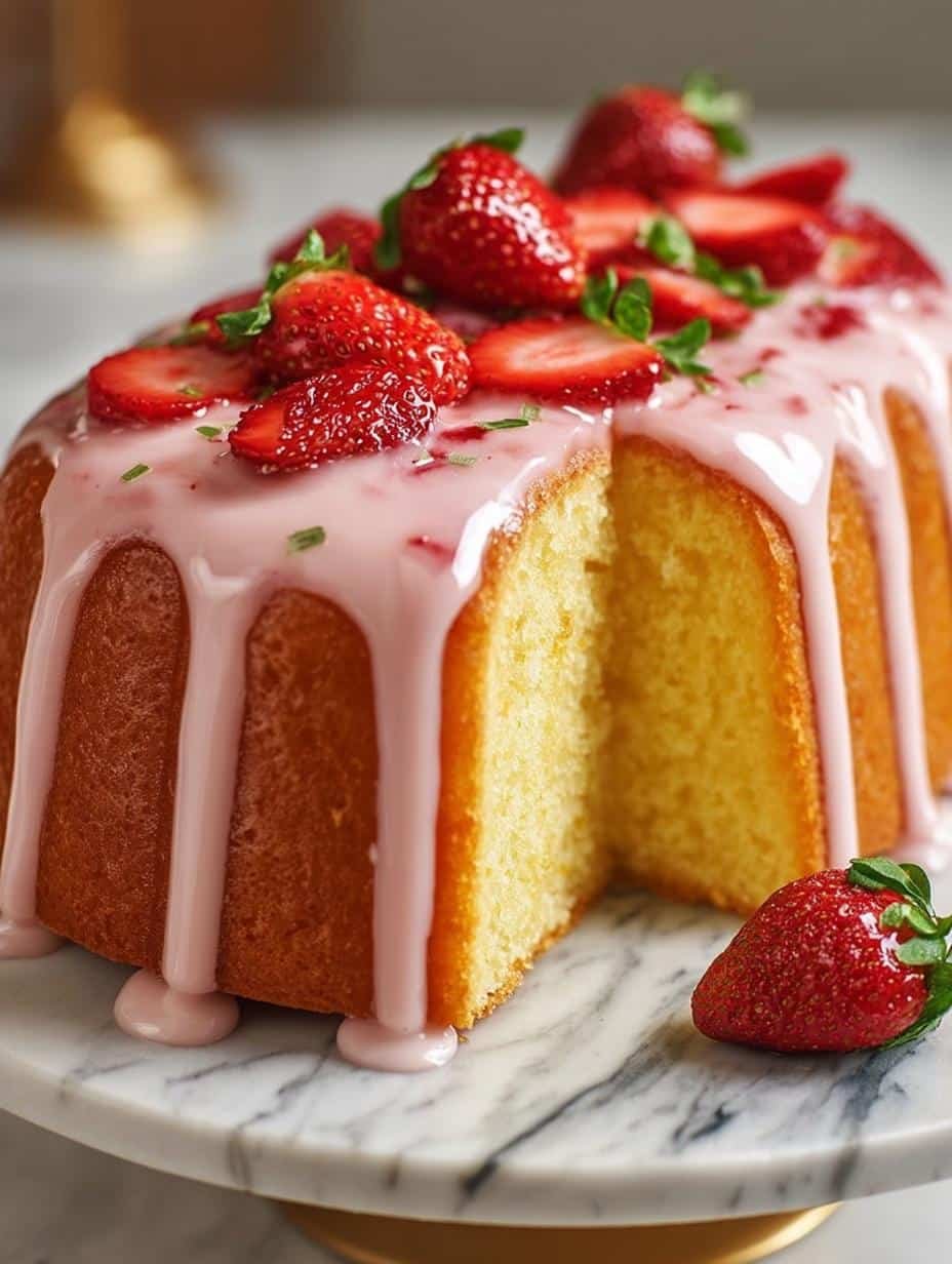 Strawberry Pound Cake with