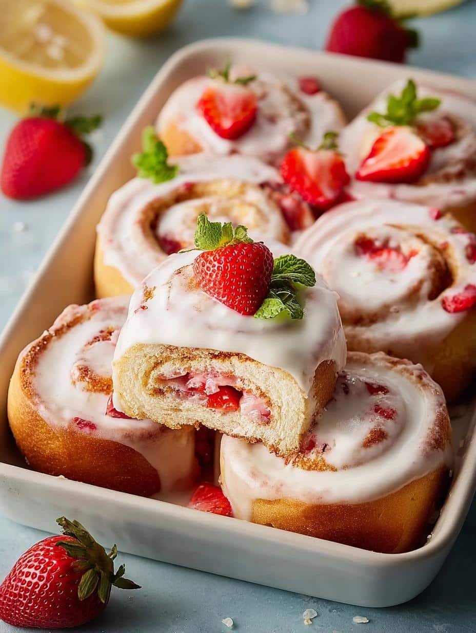 Strawberry Rolls with Lemon